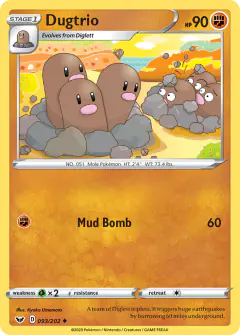 Dugtrio 093/202 Uncommon card from Sword & Shield Base