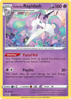Galarian Rapidash 082/202 Rare card from Sword & Shield Base
