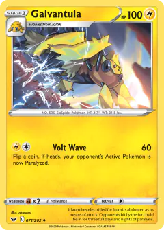 Galvantula 071/202 Uncommon card from Sword & Shield Base