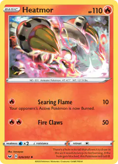 Heatmor 026/202 Uncommon card from Sword & Shield Base