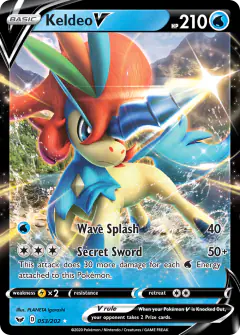 Keldeo V 053/202 Rare Holo V card from Sword & Shield Base