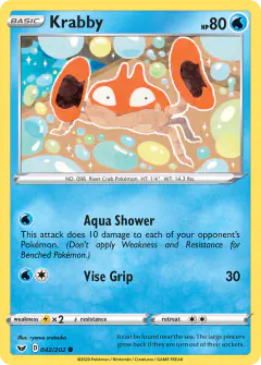 Krabby 042/202 Common card from Sword & Shield Base