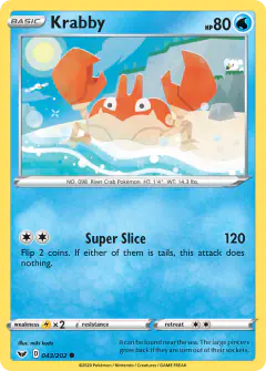 Krabby 043/202 Common card from Sword & Shield Base