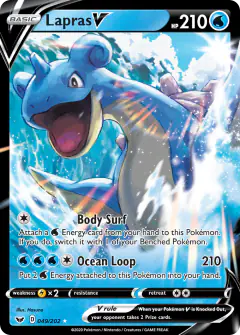 Lapras V 049/202 Rare Holo V card from Sword & Shield Base
