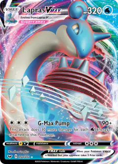 Lapras VMAX 050/202 Rare Holo VMAX card from Sword & Shield Base