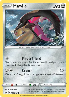 Mawile 129/202 Common card from Sword & Shield Base