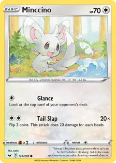 Minccino 145/202 Common card from Sword & Shield Base