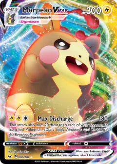 Morpeko VMAX 080/202 Rare Holo VMAX card from Sword & Shield Base
