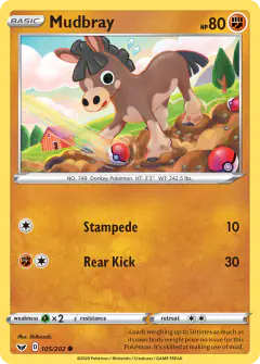 Mudbray 105/202 Common card from Sword & Shield Base