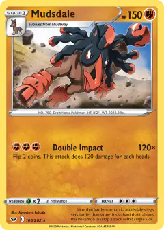 Mudsdale 106/202 Rare card from Sword & Shield Base