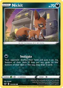Nickit 125/202 Common card from Sword & Shield Base