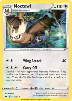 Noctowl 144/202 Rare card from Sword & Shield Base