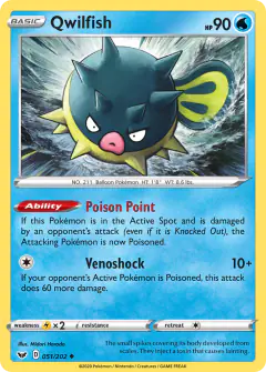 Qwilfish 051/202 Uncommon card from Sword & Shield Base