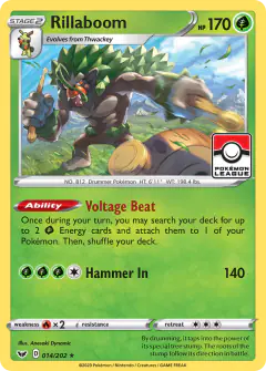 Rillaboom 014/202 Rare Holo card from Sword & Shield Base