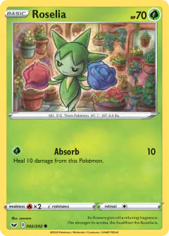 Roselia 002/202 Common card from Sword & Shield Base