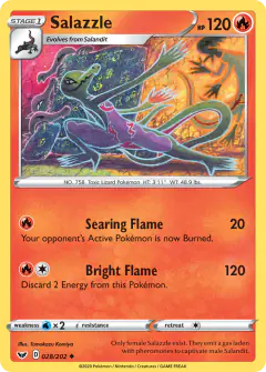 Salazzle 028/202 Uncommon card from Sword & Shield Base