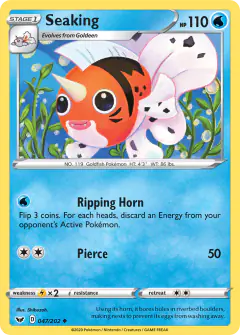 Seaking 047/202 Uncommon card from Sword & Shield Base