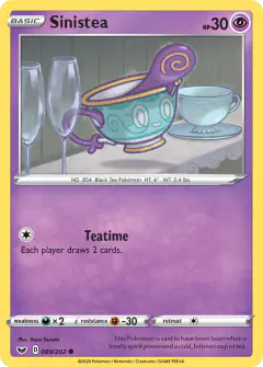 Sinistea 089/202 Common card from Sword & Shield Base