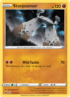 Stonjourner 114/202 Rare card from Sword & Shield Base