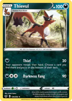 Thievul 126/202 Rare card from Sword & Shield Base