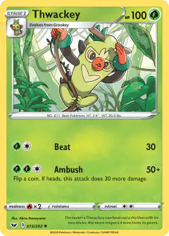 Thwackey 013/202 Uncommon card from Sword & Shield Base