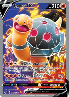 Torkoal V 188/202 Rare Ultra card from Sword & Shield Base