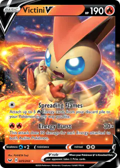 Victini V 025/202 Rare Holo V card from Sword & Shield Base