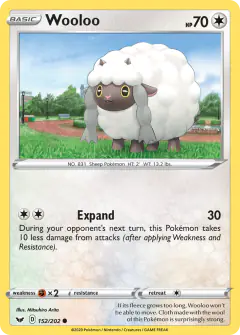 Wooloo 152/202 Common card from Sword & Shield Base