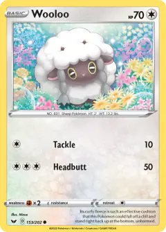 Wooloo 153/202 Common card from Sword & Shield Base