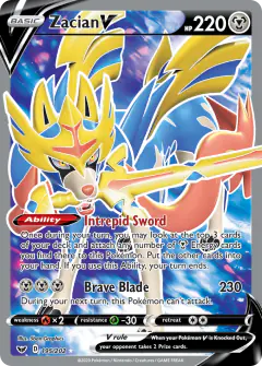 Zacian V 195/202 Rare Ultra card from Sword & Shield Base