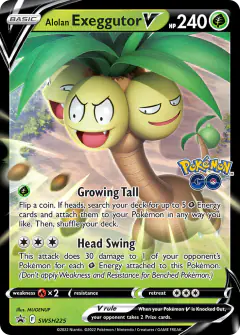Alolan Exeggutor V SWSH225/307 Promo card from SWSH Black Star Promos