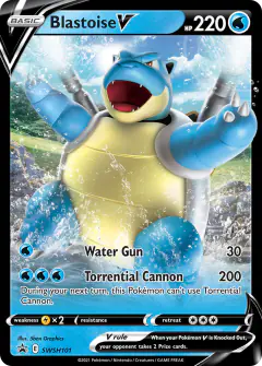Blastoise V SWSH101/307 Promo card from SWSH Black Star Promos