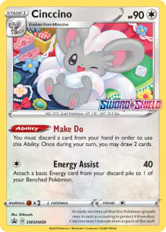 Cinccino SWSH009/307 Promo card from SWSH Black Star Promos