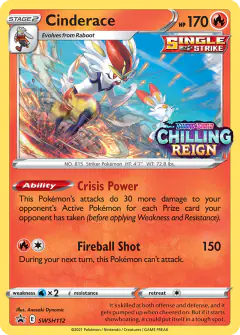 Cinderace SWSH112/307 Promo card from SWSH Black Star Promos