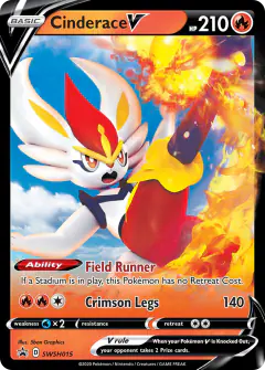 Cinderace V SWSH015/307 Promo card from SWSH Black Star Promos