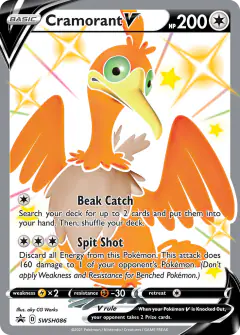 Cramorant V SWSH086/307 Promo card from SWSH Black Star Promos