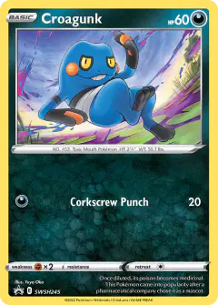 Croagunk SWSH245/307 Promo card from SWSH Black Star Promos
