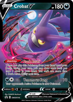 Crobat V SWSH110/307 Promo card from SWSH Black Star Promos