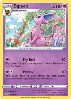 Espeon SWSH174/307 Promo card from SWSH Black Star Promos