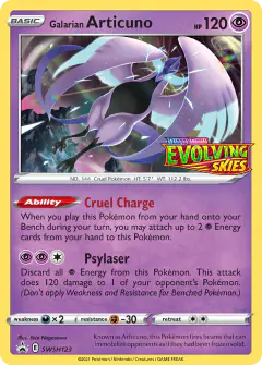 Galarian Articuno SWSH123/307 Promo card from SWSH Black Star Promos