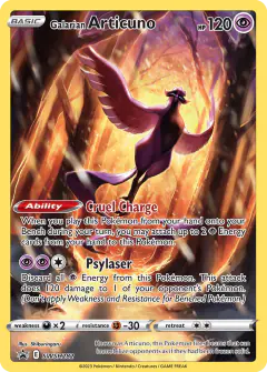 Galarian Articuno SWSH282/307 Promo card from SWSH Black Star Promos