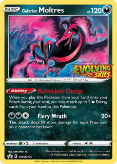 Galarian Moltres SWSH125/307 Promo card from SWSH Black Star Promos