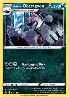 Galarian Obstagoon SWSH193/307 Promo card from SWSH Black Star Promos