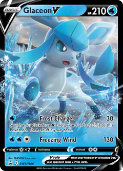 Glaceon V SWSH196/307 Promo card from SWSH Black Star Promos
