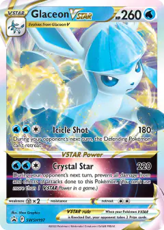 Glaceon VSTAR SWSH197/307 Promo card from SWSH Black Star Promos