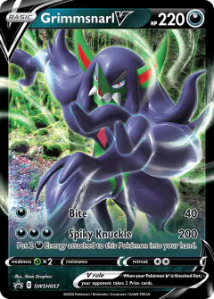 Grimmsnarl V SWSH057/307 Promo card from SWSH Black Star Promos