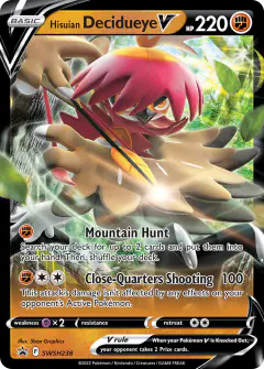 Hisuian Decidueye V SWSH238/307 Promo card from SWSH Black Star Promos