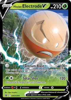 Hisuian Electrode V SWSH294/307 Promo card from SWSH Black Star Promos