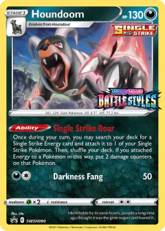Houndoom SWSH090/307 Promo card from SWSH Black Star Promos