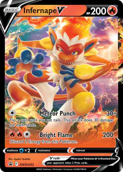 Infernape V SWSH252/307 Promo card from SWSH Black Star Promos
